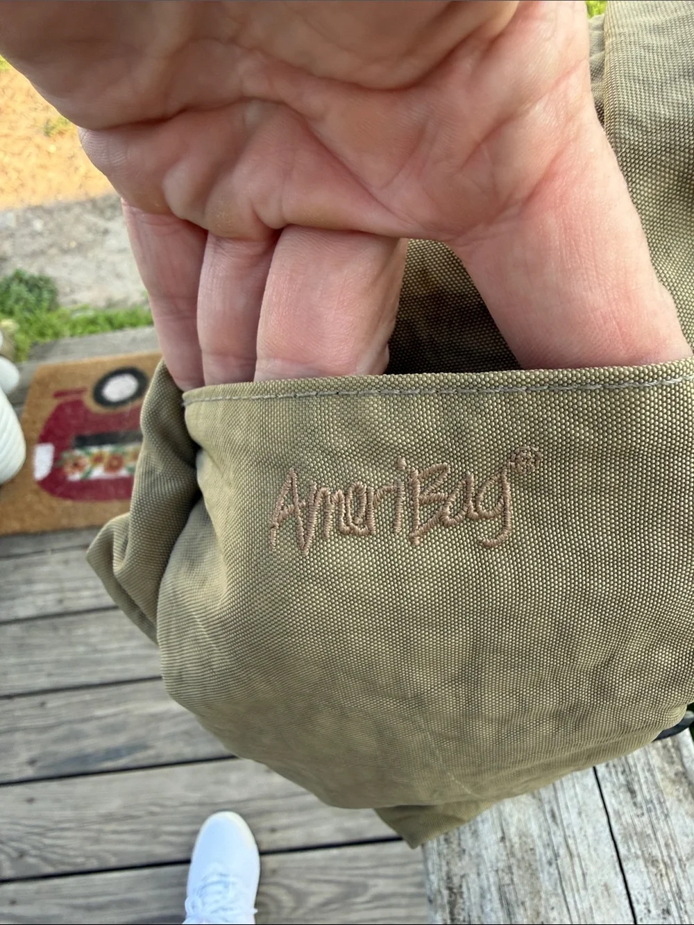 Ameribag Olive Green Canvas Crossbody Bag